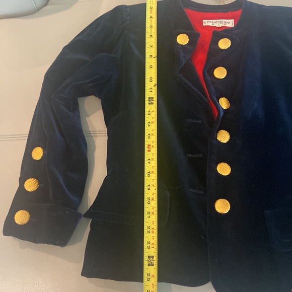 🇫🇷YSL BLUE VELVET VINTAGE COAT - Picture 10 of 12